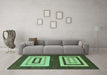 Machine Washable Abstract Turquoise Modern Area Rugs in a Living Room,, wshabs1604turq