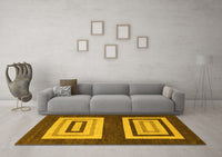 Machine Washable Abstract Yellow Modern Rug, wshabs1604yw