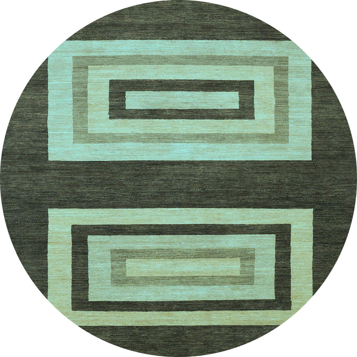 Round Machine Washable Abstract Light Blue Modern Rug, wshabs1604lblu