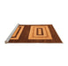 Sideview of Machine Washable Abstract Orange Modern Area Rugs, wshabs1604org