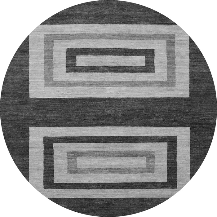 Round Machine Washable Abstract Gray Modern Rug, wshabs1604gry