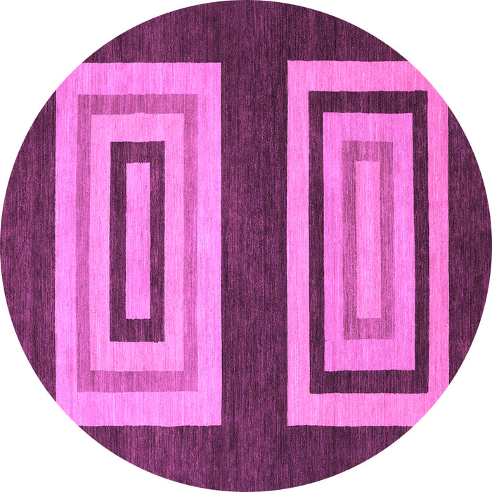 Round Machine Washable Abstract Purple Modern Area Rugs, wshabs1604pur