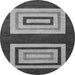 Round Abstract Gray Modern Rug, abs1604gry