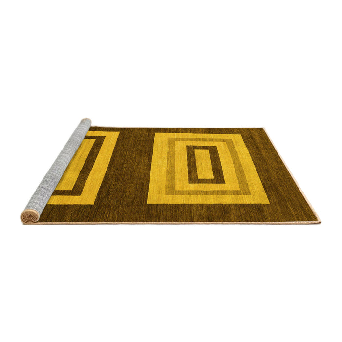 Sideview of Machine Washable Abstract Yellow Modern Rug, wshabs1604yw