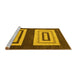 Sideview of Machine Washable Abstract Yellow Modern Rug, wshabs1604yw