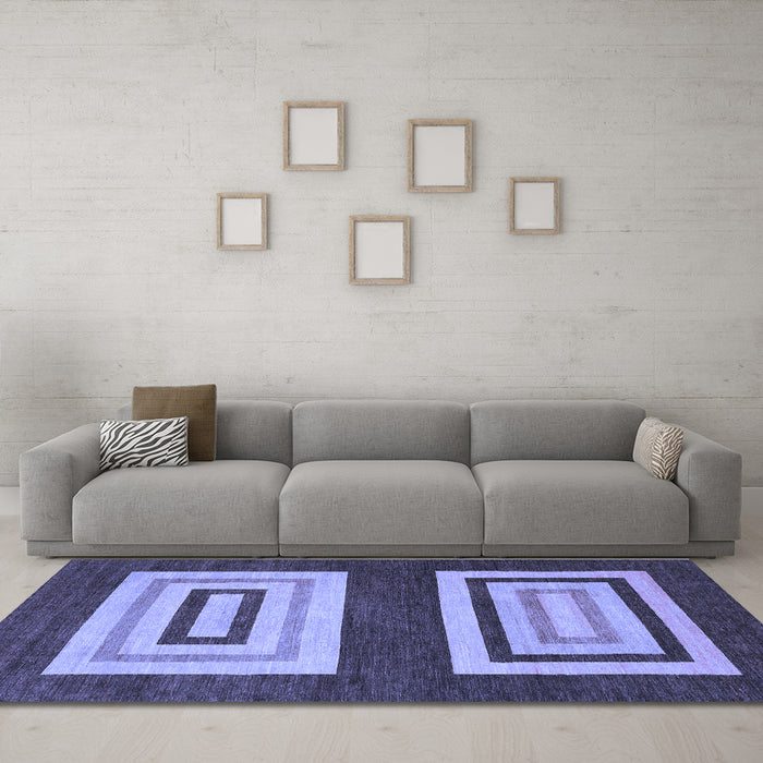 Machine Washable Abstract Blue Modern Rug in a Living Room, wshabs1604blu