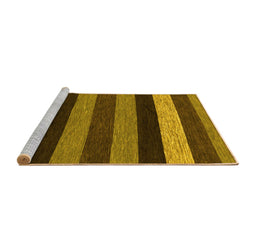 Sideview of Machine Washable Abstract Yellow Modern Rug, wshabs1605yw