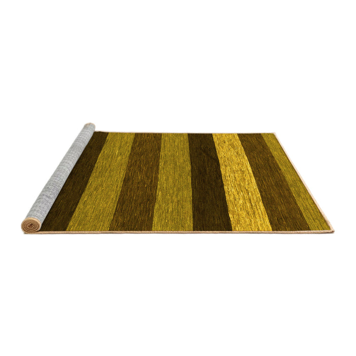 Sideview of Machine Washable Abstract Yellow Modern Rug, wshabs1605yw