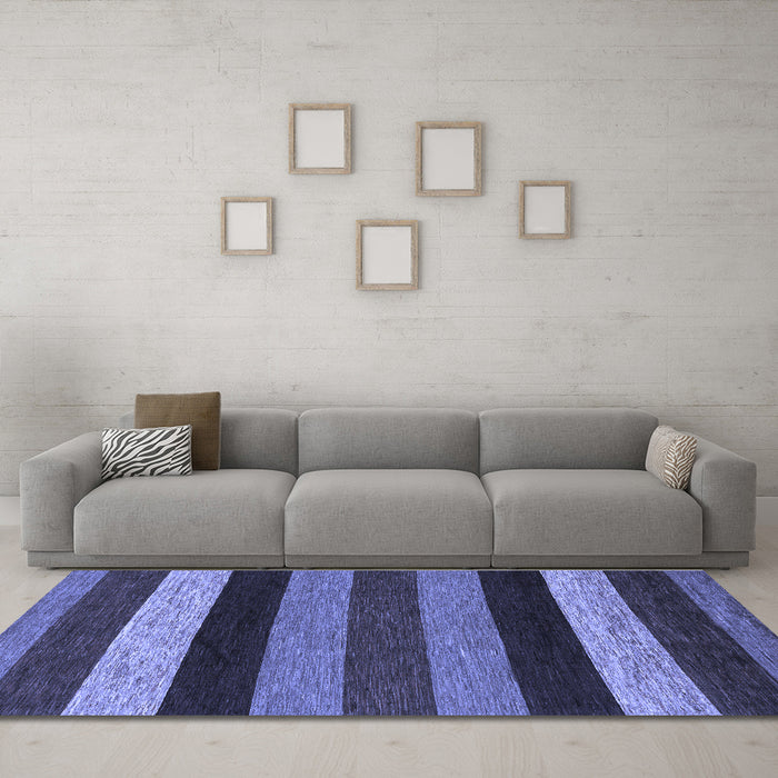 Machine Washable Abstract Blue Modern Rug in a Living Room, wshabs1605blu