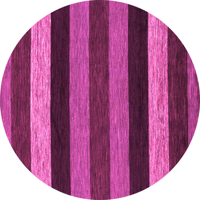 Round Machine Washable Abstract Pink Modern Rug, wshabs1605pnk