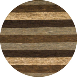 Round Machine Washable Abstract Bakers Brown Rug, wshabs1605