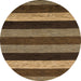 Round Machine Washable Abstract Bakers Brown Rug, wshabs1605