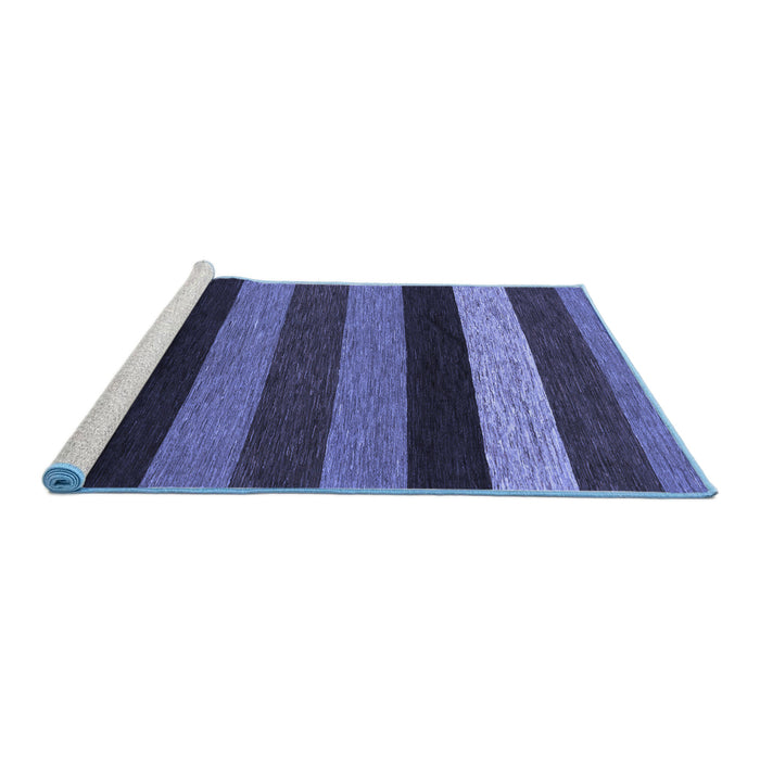 Sideview of Machine Washable Abstract Blue Modern Rug, wshabs1605blu