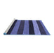 Sideview of Machine Washable Abstract Blue Modern Rug, wshabs1605blu