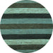 Round Abstract Light Blue Modern Rug, abs1605lblu