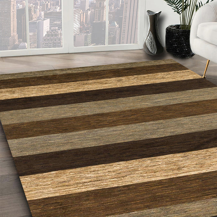 Machine Washable Abstract Bakers Brown Rug in a Family Room, wshabs1605