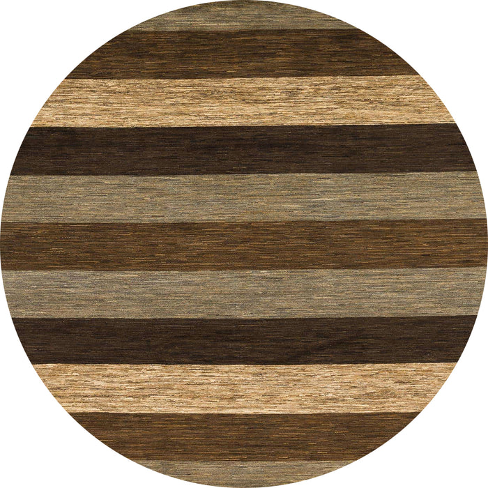 Round Abstract Bakers Brown Modern Rug, abs1605