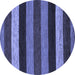 Round Abstract Blue Modern Rug, abs1605blu