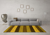 Machine Washable Abstract Yellow Modern Rug, wshabs1605yw