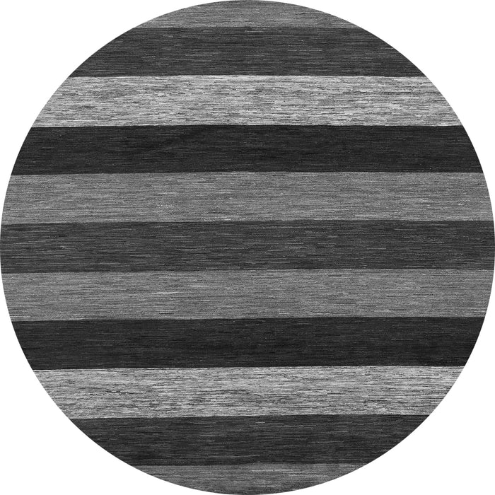 Round Machine Washable Abstract Gray Modern Rug, wshabs1605gry