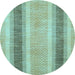 Round Abstract Light Blue Modern Rug, abs1606lblu