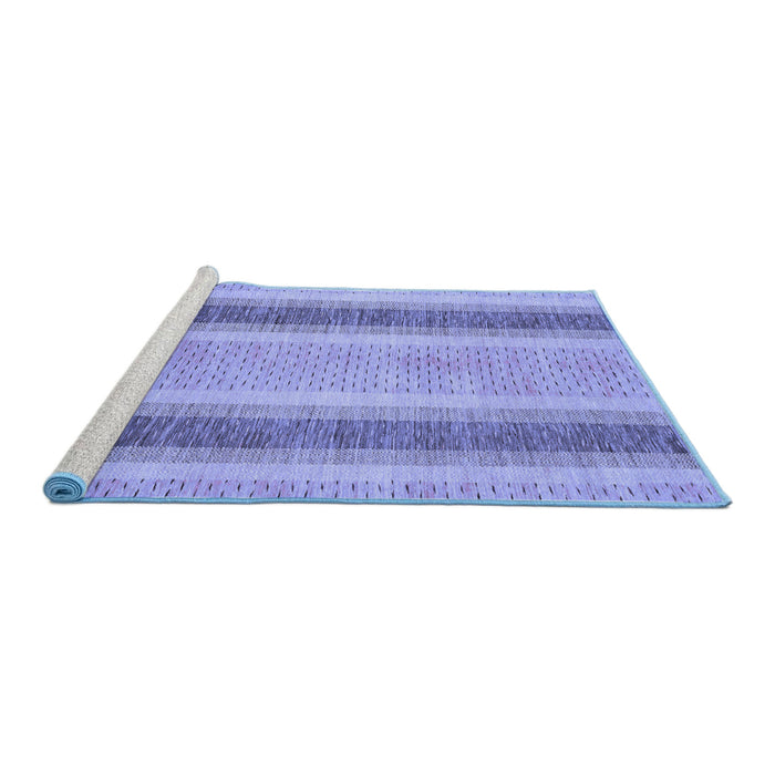Sideview of Machine Washable Abstract Blue Modern Rug, wshabs1606blu
