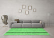 Machine Washable Abstract Emerald Green Modern Area Rugs in a Living Room,, wshabs1606emgrn