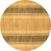 Round Abstract Brown Modern Rug, abs1606brn