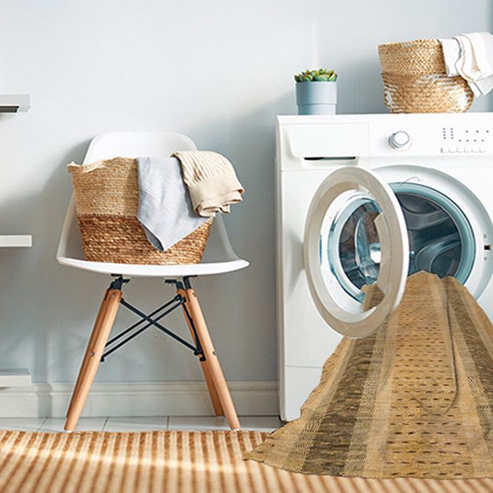 Machine Washable Abstract Orange Rug in a Washing Machine, wshabs1606