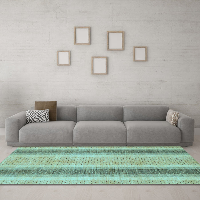 Machine Washable Abstract Light Blue Modern Rug in a Living Room, wshabs1606lblu