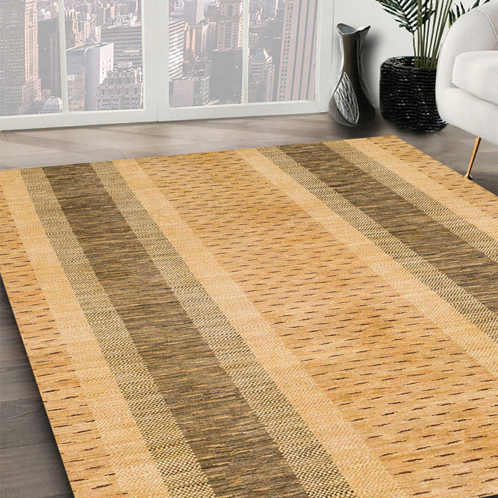 Abstract Orange Modern Rug in Family Room, abs1606