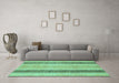 Machine Washable Abstract Turquoise Modern Area Rugs in a Living Room,, wshabs1606turq