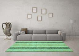 Machine Washable Abstract Turquoise Modern Area Rugs in a Living Room,, wshabs1606turq