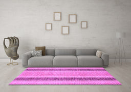 Machine Washable Abstract Purple Modern Area Rugs in a Living Room, wshabs1606pur