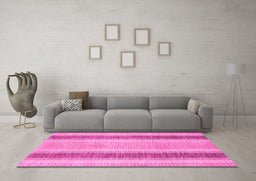 Machine Washable Abstract Pink Modern Rug in a Living Room, wshabs1606pnk