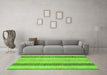 Machine Washable Abstract Green Modern Area Rugs in a Living Room,, wshabs1606grn