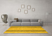 Machine Washable Abstract Yellow Modern Rug in a Living Room, wshabs1606yw