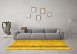 Machine Washable Abstract Yellow Modern Rug in a Living Room, wshabs1606yw