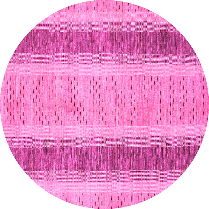 Round Machine Washable Abstract Pink Modern Rug, wshabs1606pnk
