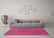 Machine Washable Abstract Pink Modern Rug in a Living Room, wshabs1607pnk