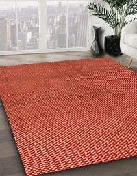 Abstract Indian Saffron Orange Modern Rug, abs1607