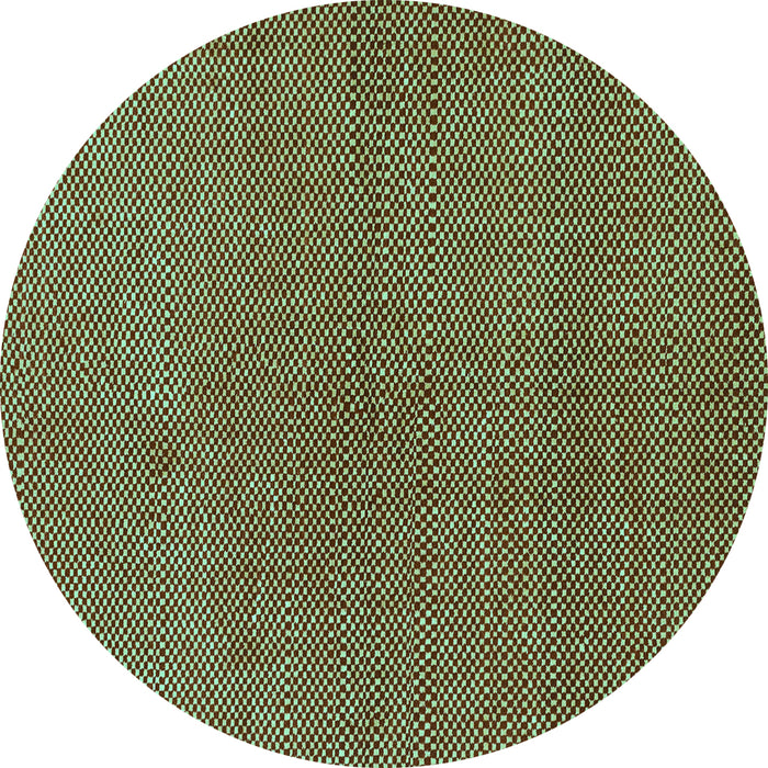 Round Abstract Turquoise Modern Rug, abs1607turq