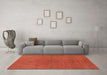 Machine Washable Abstract Orange Modern Area Rugs in a Living Room, wshabs1607org