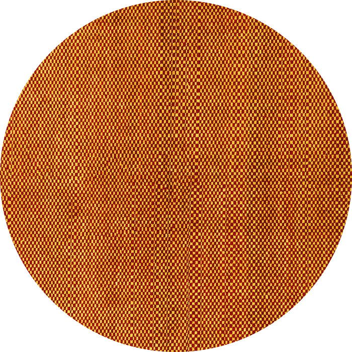 Round Abstract Yellow Modern Rug, abs1607yw