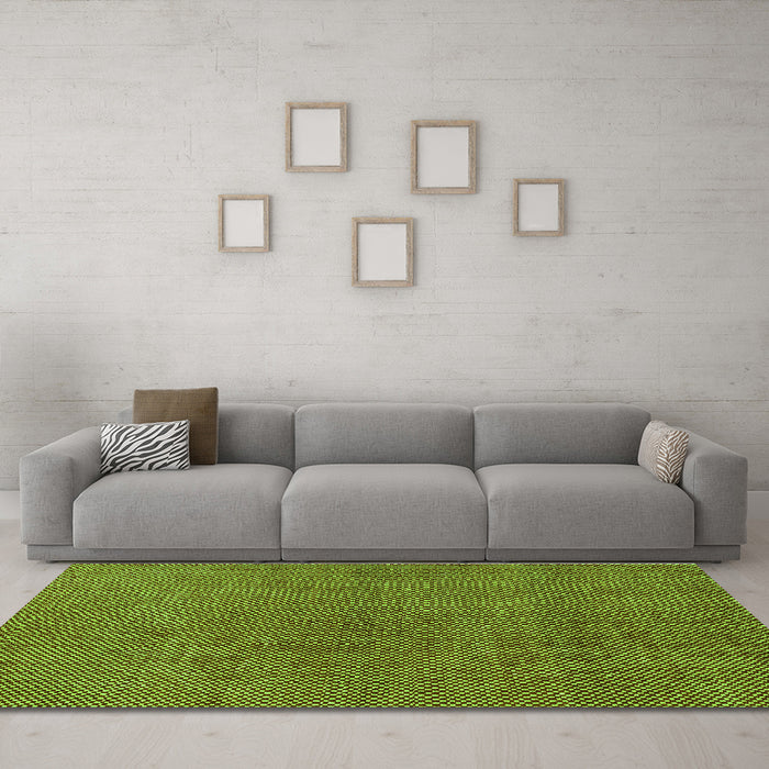 Machine Washable Abstract Green Modern Area Rugs in a Living Room,, wshabs1607grn