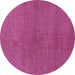 Round Machine Washable Abstract Purple Modern Area Rugs, wshabs1607pur