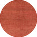 Round Abstract Orange Modern Rug, abs1607org