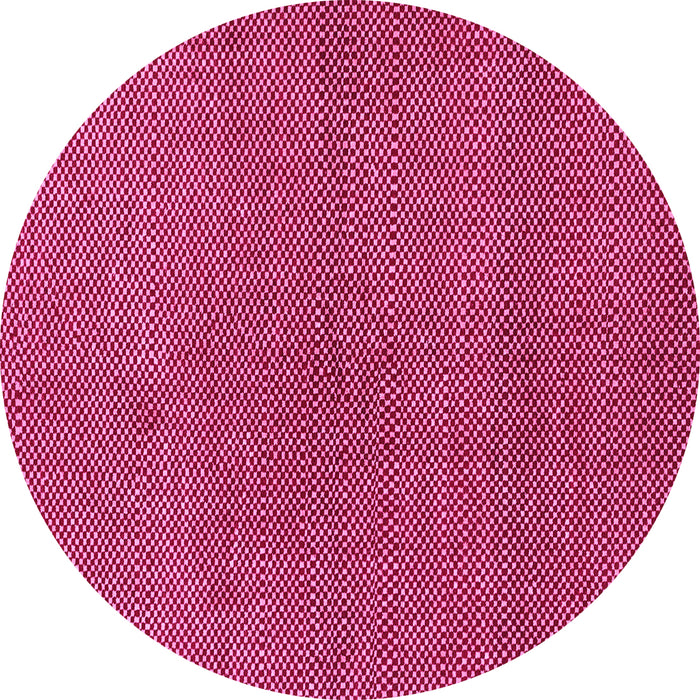 Round Machine Washable Abstract Pink Modern Rug, wshabs1607pnk