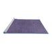 Sideview of Machine Washable Abstract Blue Modern Rug, wshabs1607blu