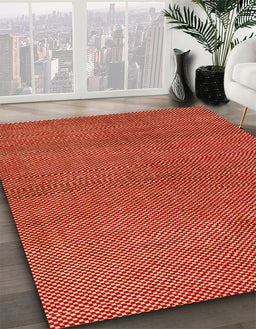 Machine Washable Abstract Indian Saffron Orange Rug in a Family Room, wshabs1607